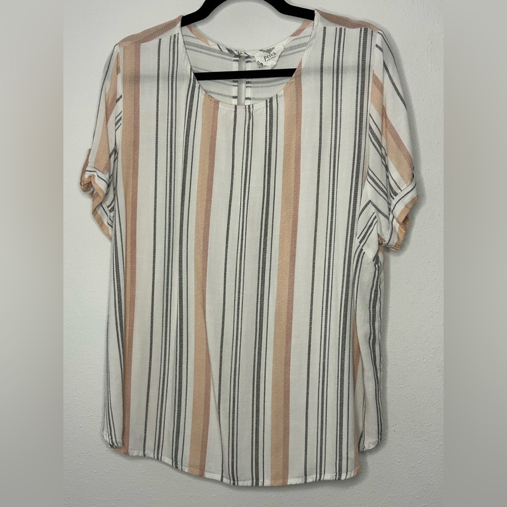 Blu Pepper Striped Blouse Size 3X